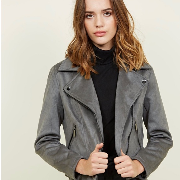 NEW LOOK Dark Grey suede Jacket